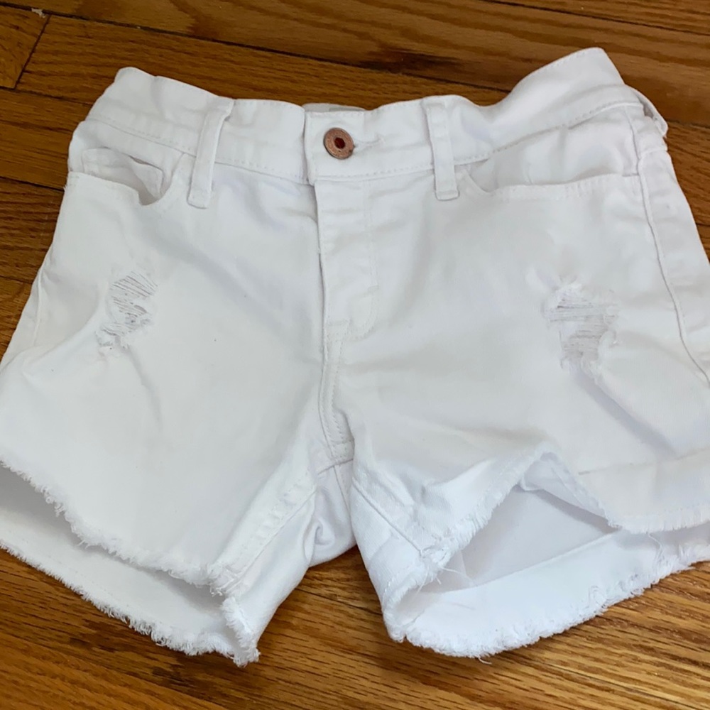 Abercrombie- girls white jean shorts- size 11/12